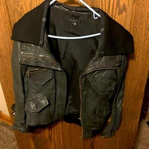Theory leather bomber jacket
